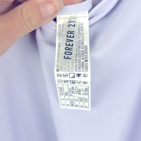 Forever 21 Swimsuit Womens Size XL One Piece Bandeau V Wire Neck Purple Preowned - Picture 3 of 6